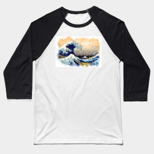 ✪ The Great Wave Off Kanagawa ✪ Retouched Watercolor Fan Art Historic Japanese Masterpiece Baseball T-Shirt